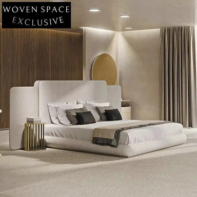 Luxury King Size Bed with High Headboard, Modern Italian Designer Velvet Fabric