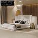 Luxury King Size Bed with High Headboard, Modern Italian Designer Velvet Fabric