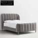 Luxury King Soft Velvet Fabric Bed Frame with High Headboard Modern Minimalist Design