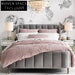 Luxury King Velvet Bed Frame with High Headboard for Modern Bedroom