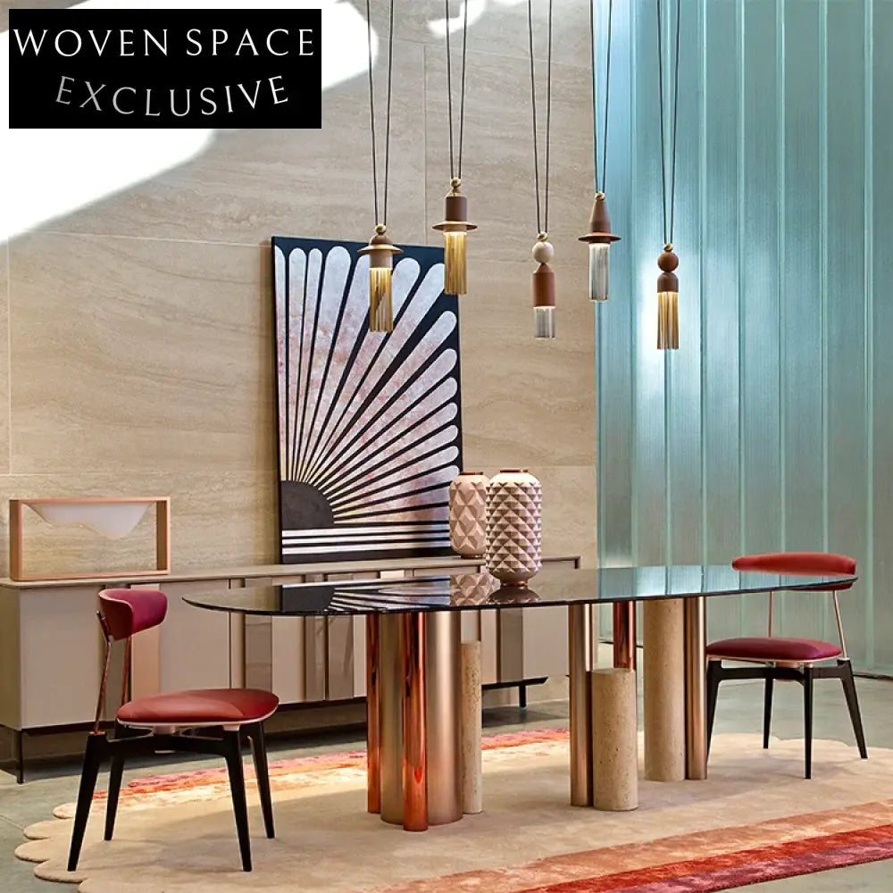 Luxury Leather Backrest Dining Chair with Black Metal Legs Frame