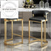 Luxury Leather Gold Stainless Steel Modern Kitchen Island Counter Stool