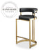 Luxury Leather Gold Stainless Steel Modern Kitchen Island Counter Stool