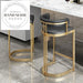 Luxury Leather Gold Stainless Steel Modern Kitchen Island Counter Stool