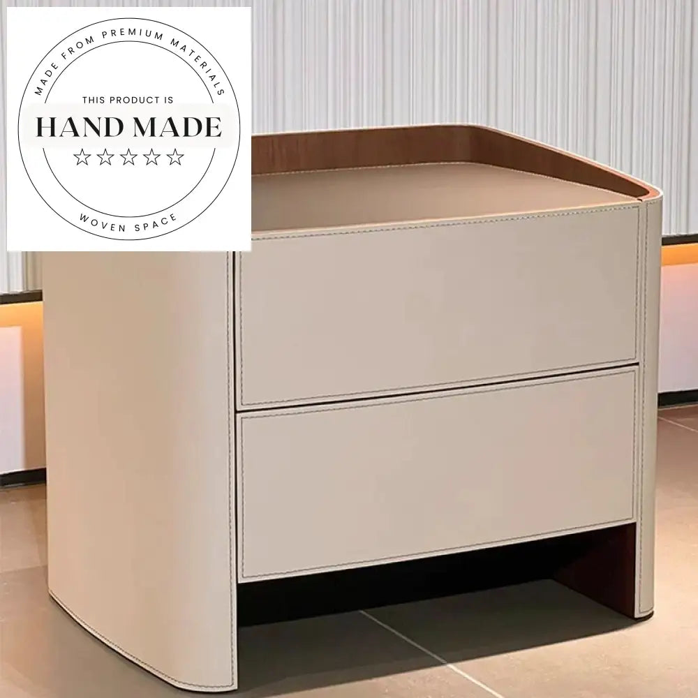 Luxury Leather Two-Drawer Modern Bedroom Storage Bedside Nightstand