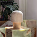 Luxury LED Natural Travertine Stone Mushroom Table Lamp for Bedroom