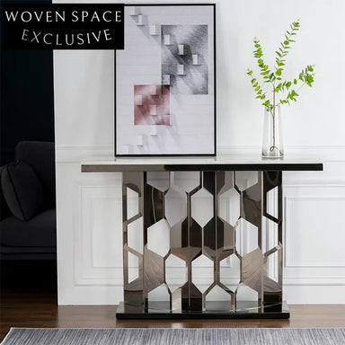 Luxury Marble Modern Hallway Console Table with Stainless Steel Frame