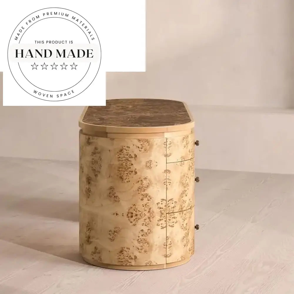 Luxury Marble Top Burl Wood Executive Writing Desk