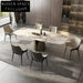 Luxury Marble Top Dining Table, Stainless Steel Base, Modern 6-Seat Design