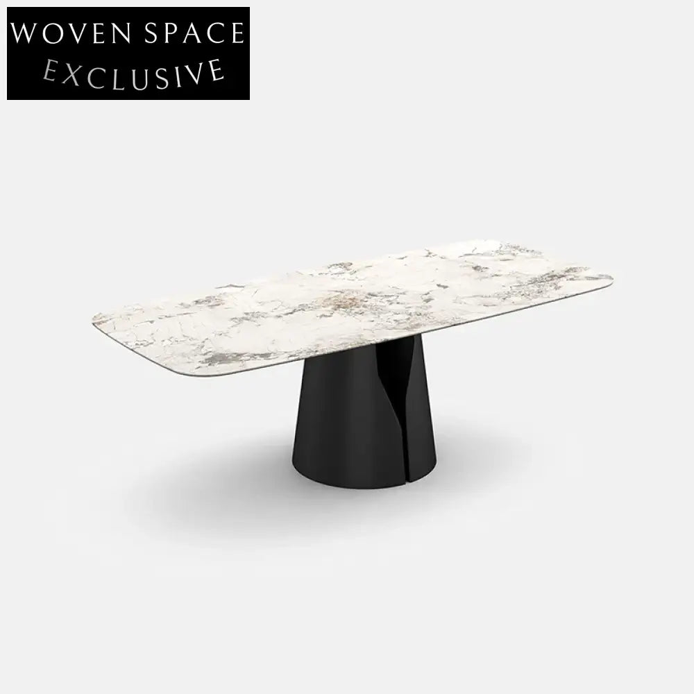 Luxury Marble Top Dining Table, Stainless Steel Base, Modern 6-Seat Design