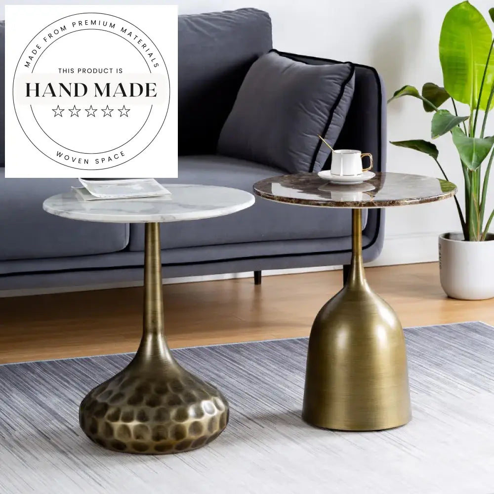 Luxury Marble Top Modern Metal Frame Side Coffee Table