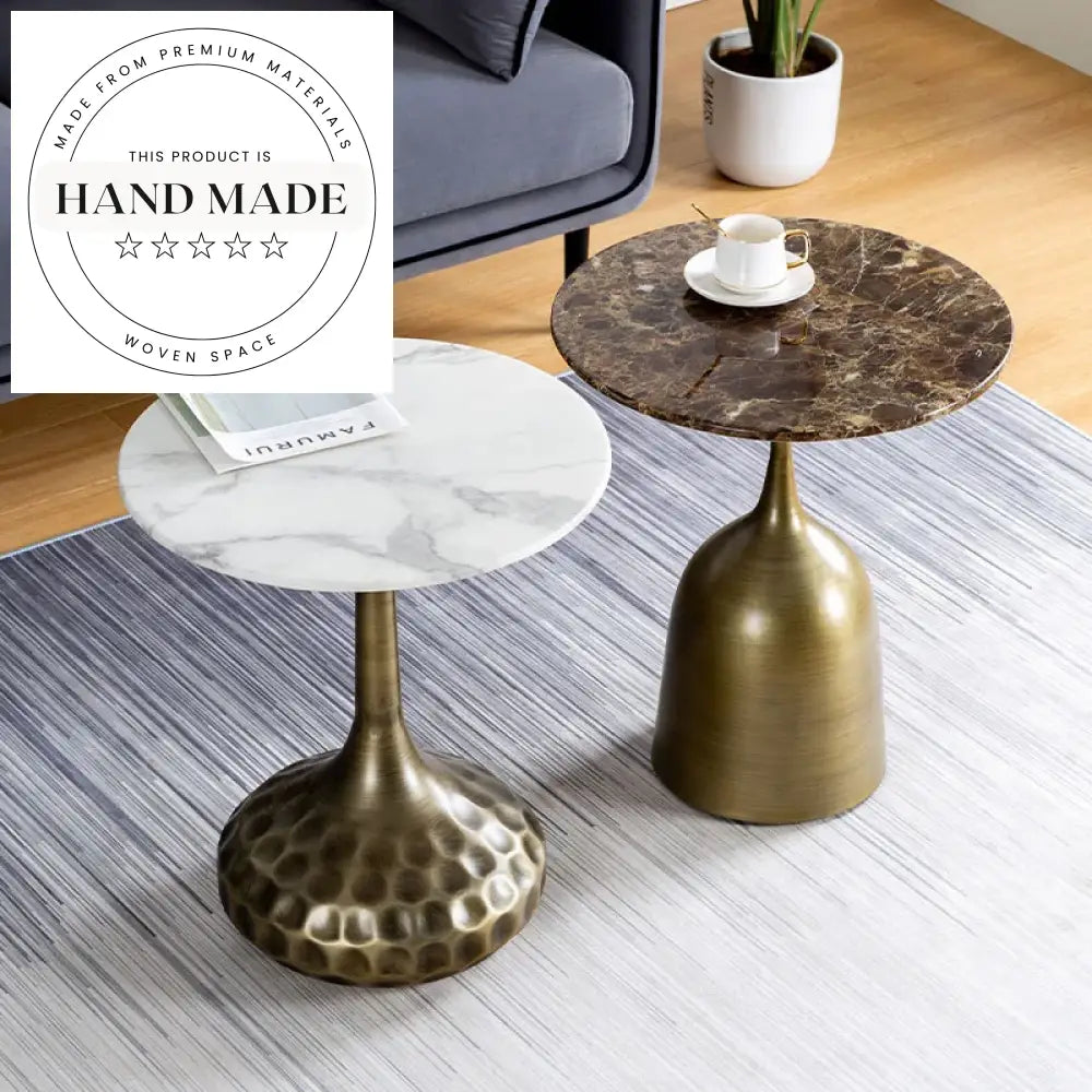 Luxury Marble Top Modern Metal Frame Side Coffee Table