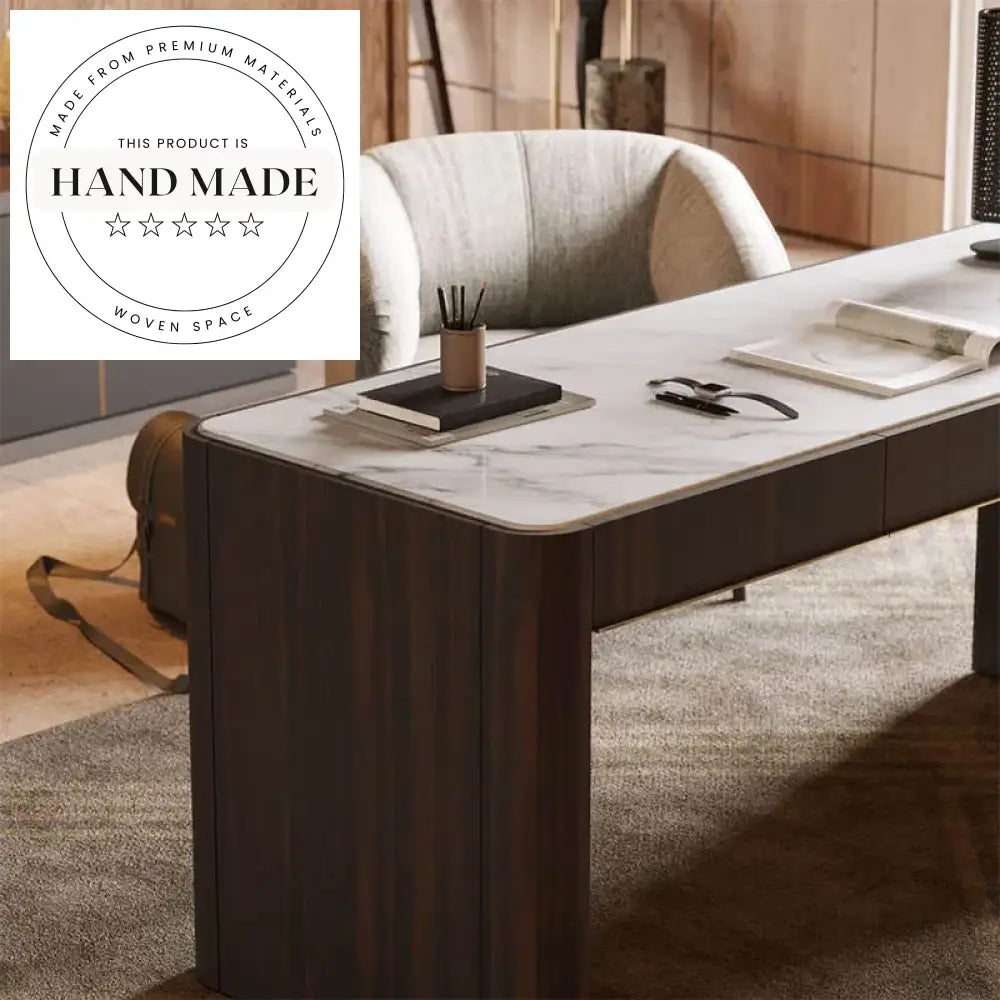 Luxury Marble Top Solid Wood Modern Italian Executive Office Desk