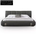 Luxury Microfiber Leather Upholstered Steel Frame Platform Bed