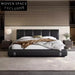 Luxury Microfiber Leather Upholstered Steel Frame Platform Bed