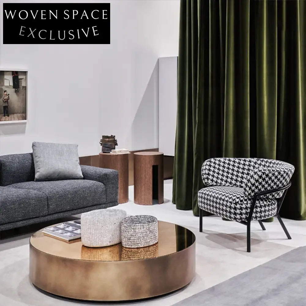 Luxury Mid-Century Brass Marble Coffee Table Set - Square Stainless Steel Design