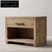 Luxury Minimalist Oak Wood Bedside Nightstand with Convenient Storage Drawers