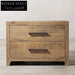 Luxury Minimalist Oak Wood Bedside Nightstand with Convenient Storage Drawers