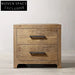 Luxury Minimalist Oak Wood Bedside Nightstand with Convenient Storage Drawers