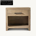 Luxury Minimalist Oak Wood Bedside Nightstand with Convenient Storage Drawers