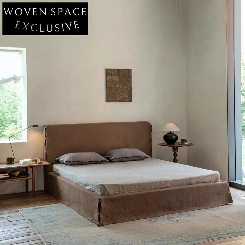 Luxury Minimalist Soft Upholstered Bed Frame for Hotel Home Bedroom