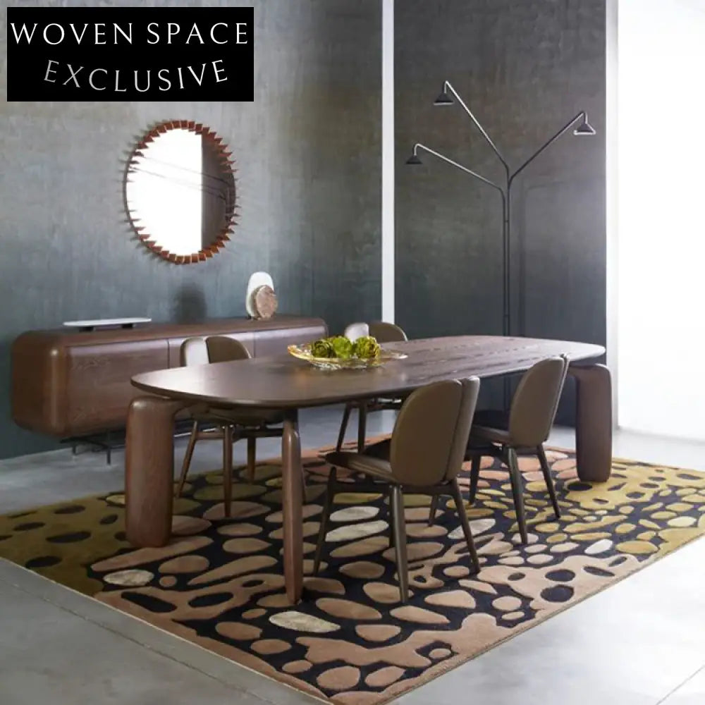 Luxury Minimalist Solid Wood Oval Dining Room Table for Modern Homes