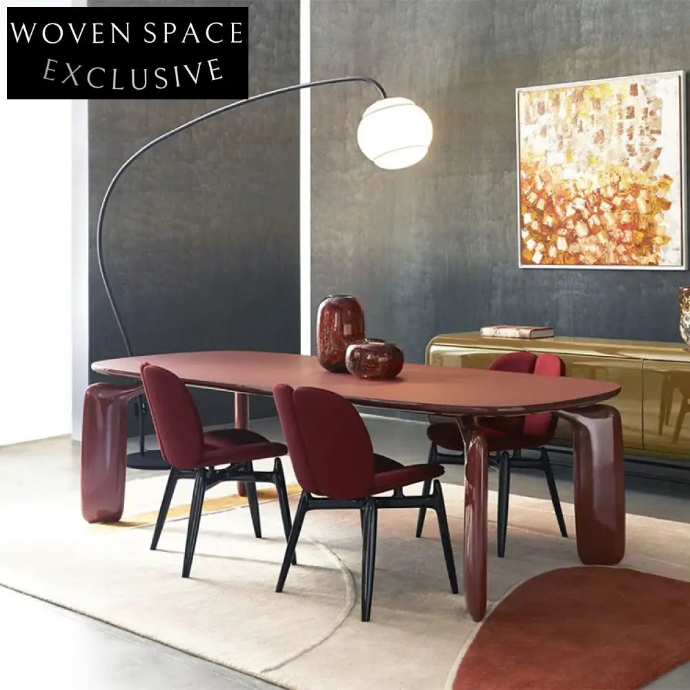 Luxury Minimalist Solid Wood Oval Dining Room Table for Modern Homes