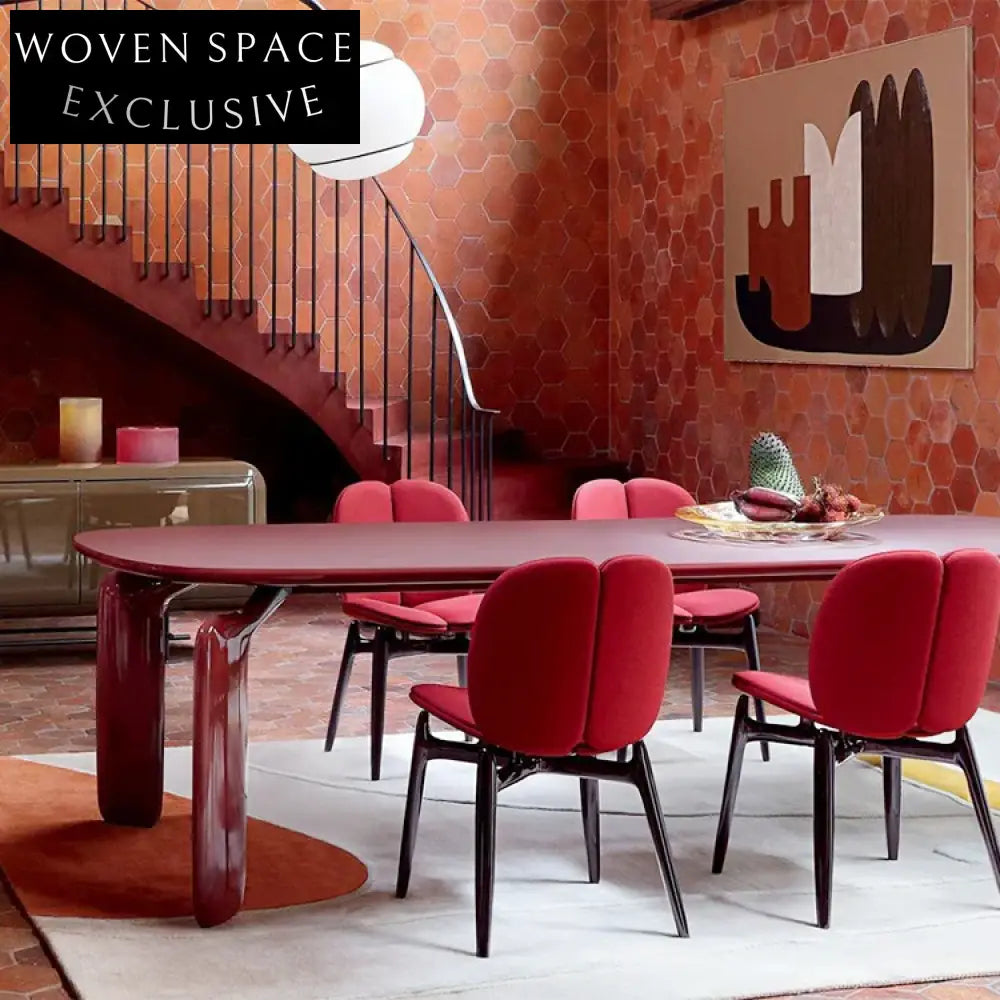 Luxury Minimalist Solid Wood Oval Dining Room Table for Modern Homes
