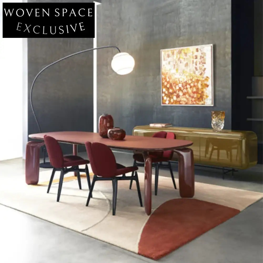 Luxury Minimalist Solid Wood Oval Dining Room Table for Modern Homes