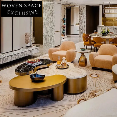 Luxury Modern Abstract Polyester Fiber Area Rug for Living Room Decor