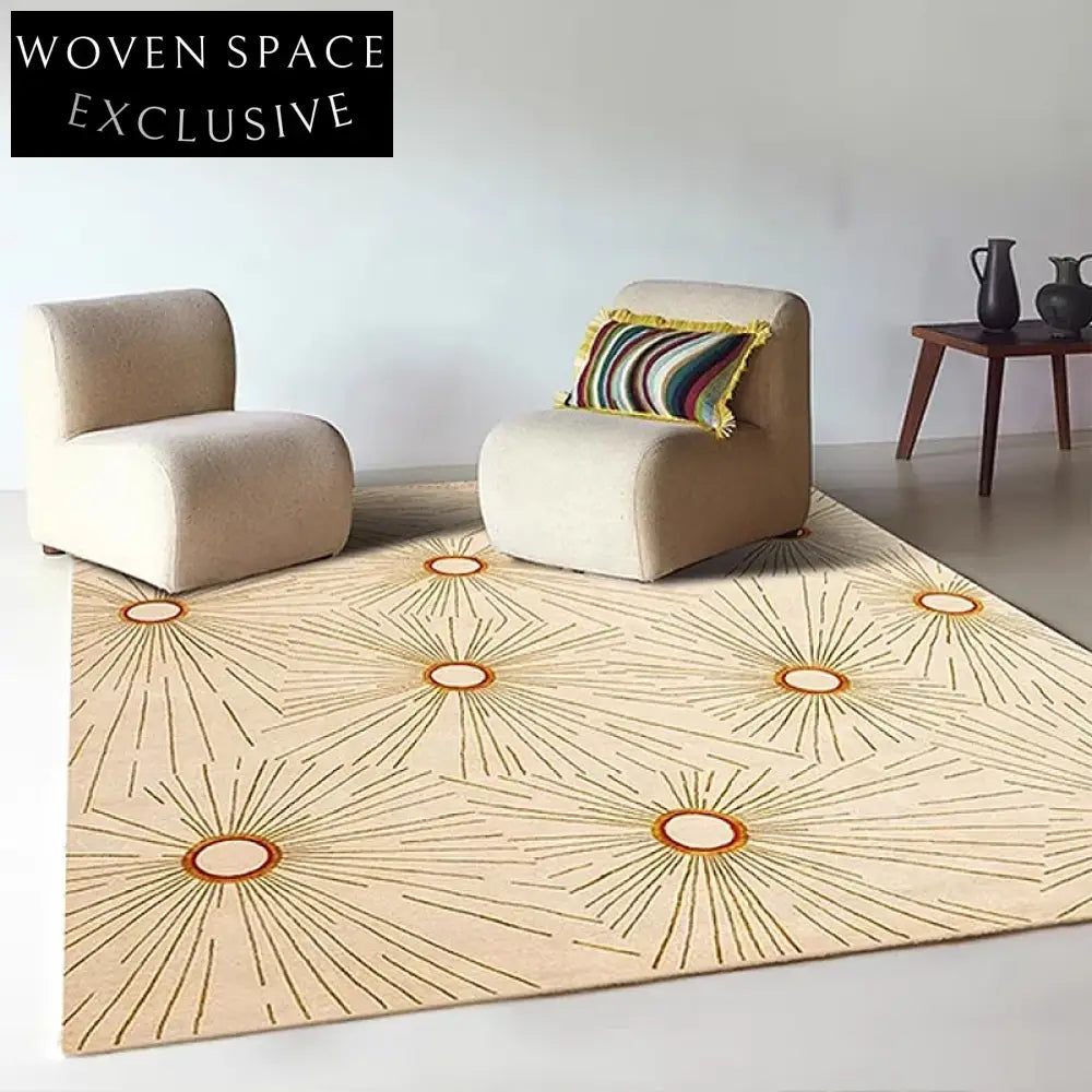 Luxury Modern Abstract Polyester Fiber Area Rug for Living Room Decor