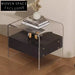 Luxury Modern Acrylic Wood Nightstand with Transparent Drawer for Bedroom