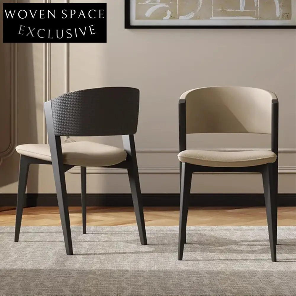 Luxury Modern Ash Wood PU Leather Dining Chair for Restaurant Cafe