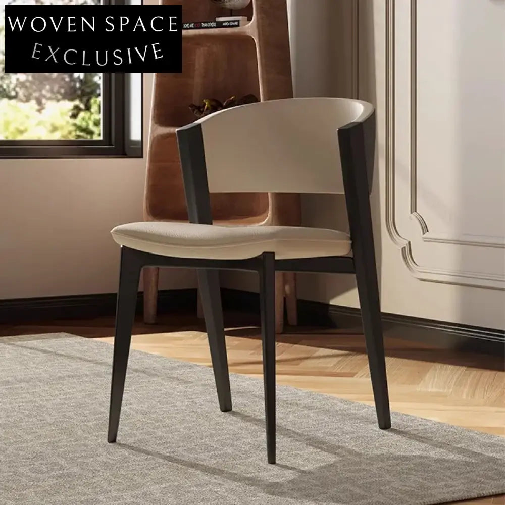 Luxury Modern Ash Wood PU Leather Dining Chair for Restaurant Cafe