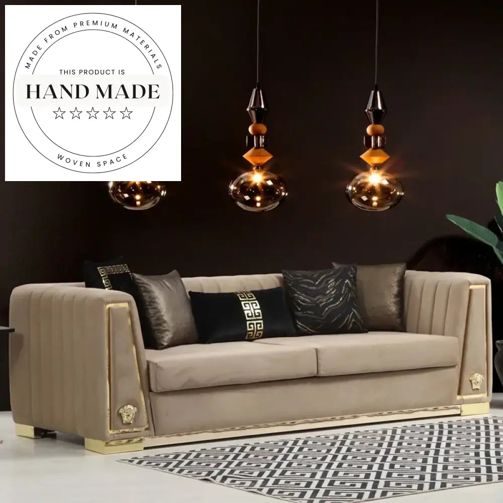Luxury Modern Black Velvet 3-Seat Convertible Sectional Sofa