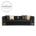 Luxury Modern Black Velvet 3-Seat Convertible Sectional Sofa