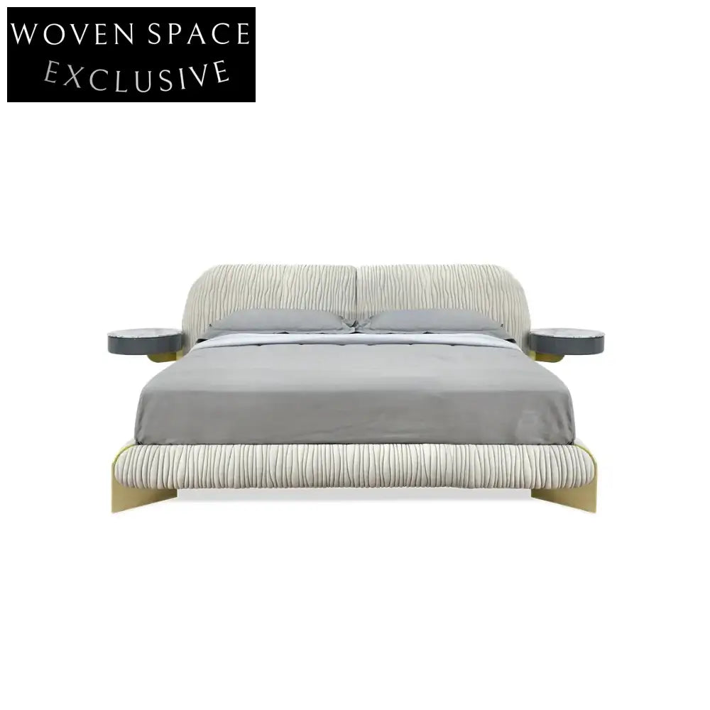 Luxury Modern Boucle Upholstered California King Platform Tatami Bed Frame