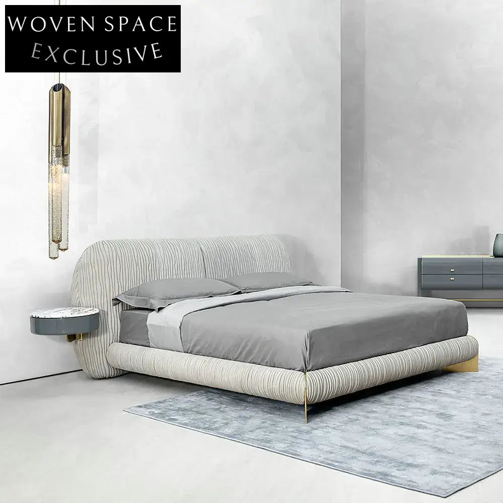 Luxury Modern Boucle Upholstered California King Platform Tatami Bed Frame