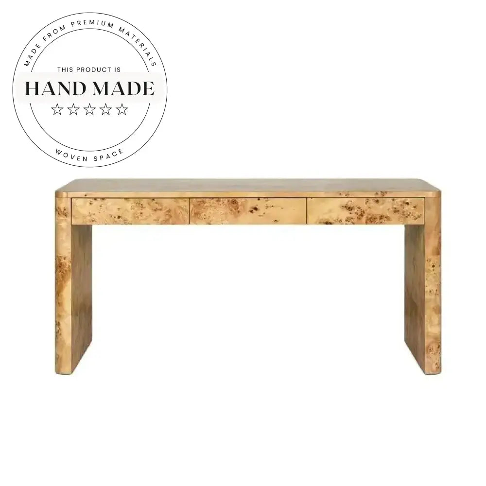 Luxury Modern Burl Wood Executive Rectangle Home Office Desk