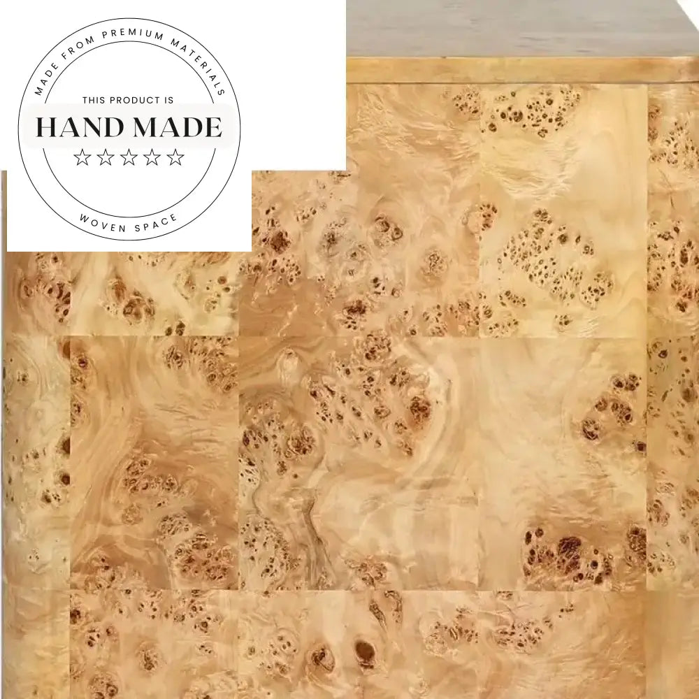 Luxury Modern Burl Wood Executive Rectangle Home Office Desk