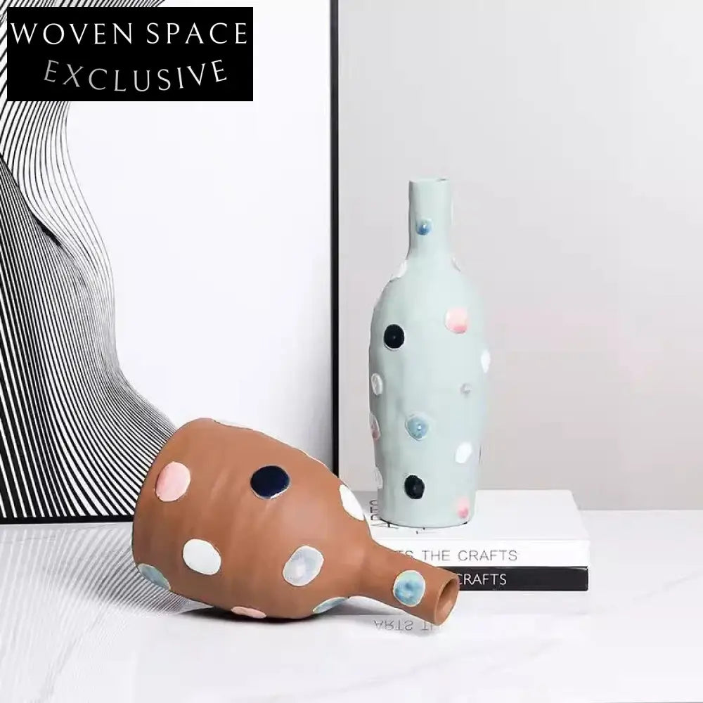 Luxury Modern Ceramic Flower Vase Set - Hand-Made Artistic Porcelain Table Decor