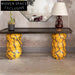 Luxury Modern Console Table, Solid Wood Fiberglass Entryway Hallway Accent Furniture
