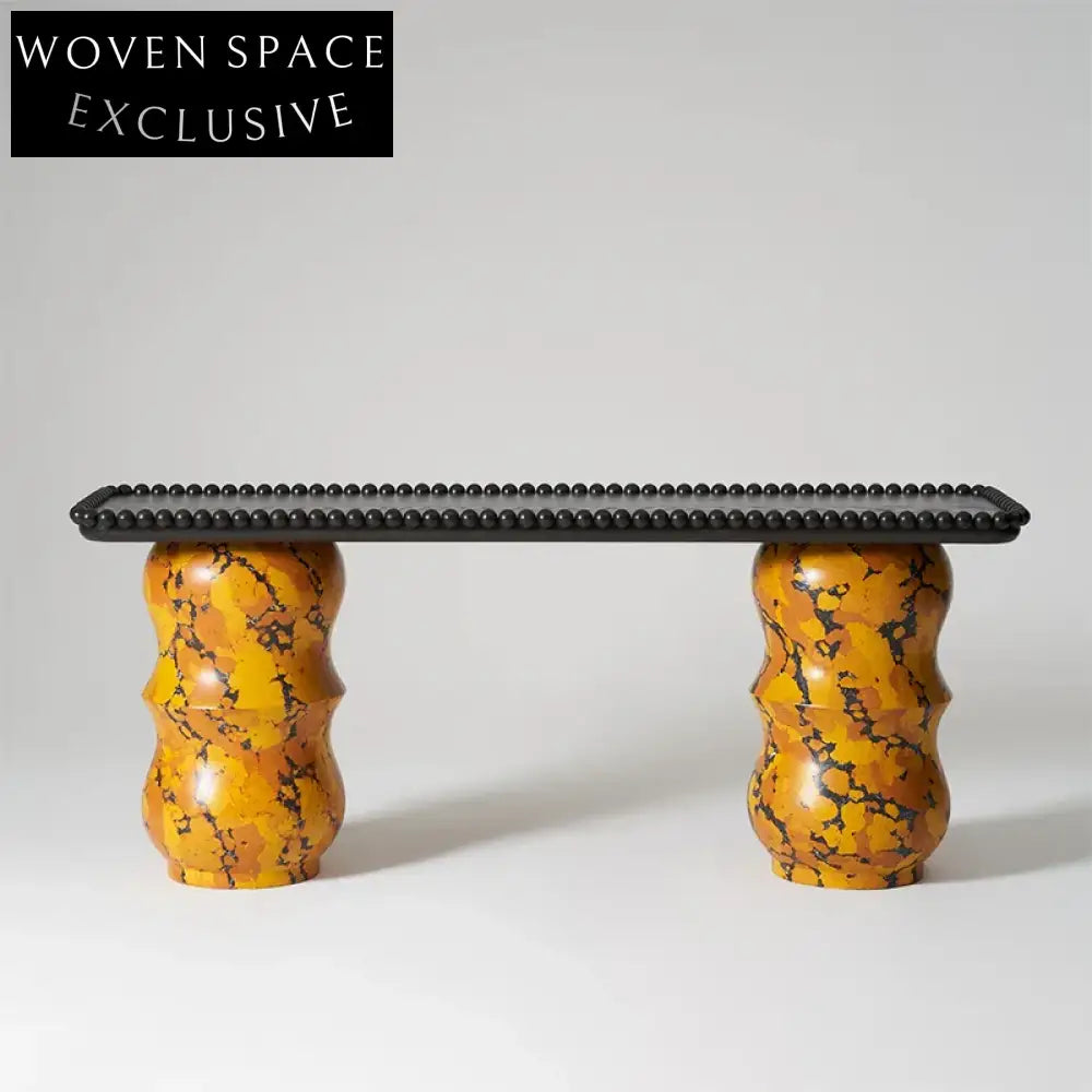 Luxury Modern Console Table, Solid Wood Fiberglass Entryway Hallway Accent Furniture