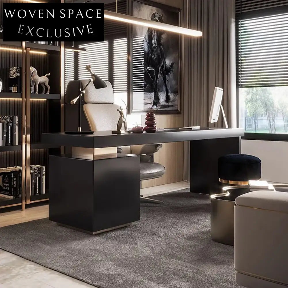 Luxury Modern Executive Computer Desk with Three Storage Drawers for Home Study Desk