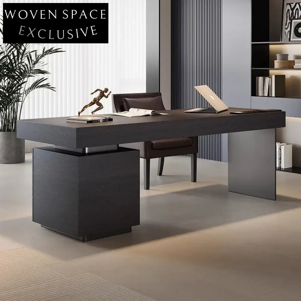 Luxury Modern Executive Computer Desk with Three Storage Drawers for Home Study Desk