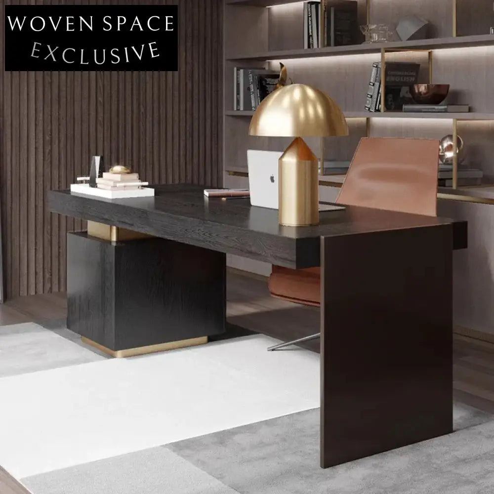 Luxury Modern Executive Computer Desk with Three Storage Drawers for Home Study Desk