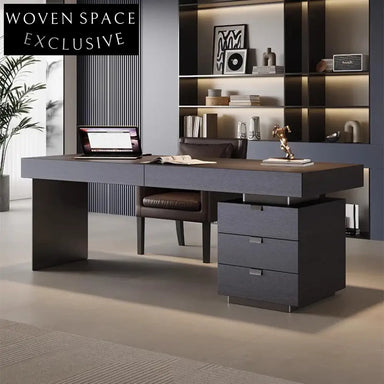 Luxury Modern Executive Computer Desk with Three Storage Drawers for Home Study Desk