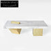 Luxury Modern Geometric Natural Marble Gold Metal Rectangle Living Room Coffee Table