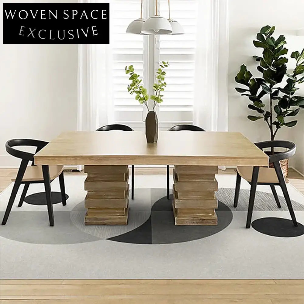 Luxury Modern Geometric Polyester Area Rug for Living Room, Bedroom, and Sofa Spaces