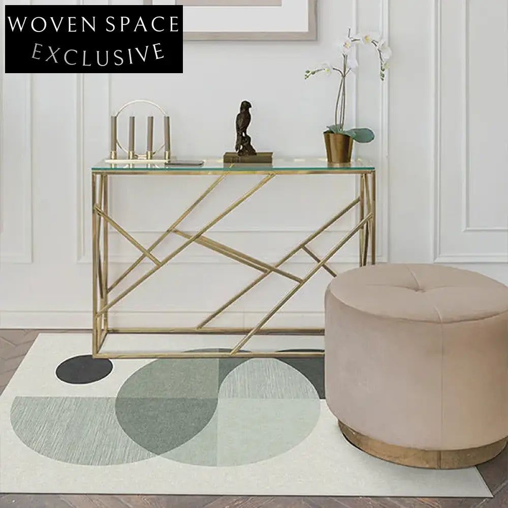Luxury Modern Geometric Polyester Area Rug for Living Room, Bedroom, and Sofa Spaces